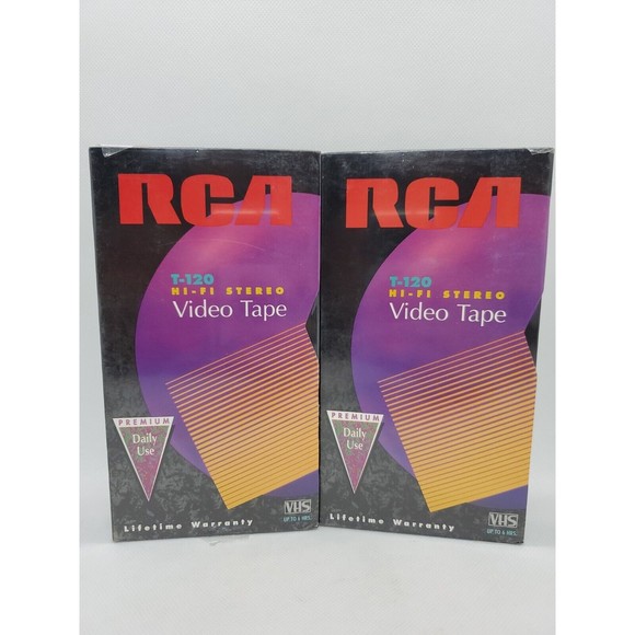 Lot of 2 RCA T120 Video Cassette Tape VHS Sealed Premium Up To 6 Hrs Hi-Fi - Picture 1 of 3